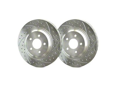 SP Performance Double Drilled and Slotted Rotors with Silver ZRC Coating; Front Pair (90-98 Jeep Wrangler YJ & TJ; 1999 Jeep Wrangler TJ w/ 3-1/4-Inch Composite Rotors)