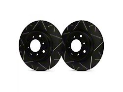 SP Performance Peak Series Slotted Rotors with Black ZRC Coated; Rear Pair (18-24 Jeep Wrangler JL w/ 342mm Vented Rear Rotors)