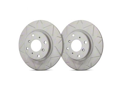 SP Performance Peak Series Slotted Rotors with Gray ZRC Coating; Front Pair (18-25 Jeep Wrangler JL w/ 328mm Solid Rear Rotors)