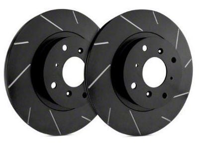 SP Performance Slotted Rotors with Black ZRC Coating; Front Pair (07-18 Jeep Wrangler JK)