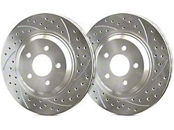 SP Performance Double Drilled and Slotted 6-Lug Rotors with Silver ZRC Coating; Front Pair (05-23 Tacoma)