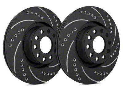 SP Performance Cross-Drilled and Slotted 6-Lug Rotors with Black Zinc Plating; Front Pair (08-24 Titan)