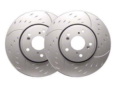 SP Performance Diamond Slot 6-Lug Rotors with Silver ZRC Coating; Rear Pair (17-24 Titan)