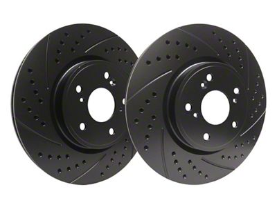 SP Performance Double Drilled and Slotted 6-Lug Rotors with Black ZRC Coating; Front Pair (3/05-07 Titan)