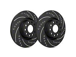 SP Performance Cross-Drilled and Slotted 6-Lug Rotors with Black ZRC Coating; Rear Pair (18-24 Titan XD)