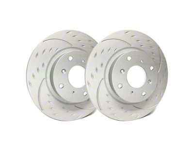 SP Performance Diamond Slot 6-Lug Rotors with Gray ZRC Coating; Front Pair (18-24 Titan XD)