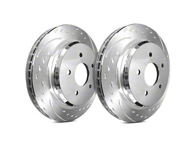 SP Performance Diamond Slot 6-Lug Rotors with Silver ZRC Coating; Front Pair (18-24 Titan XD)