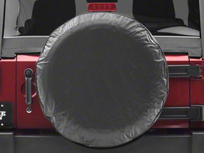 Spare Tire Cover; Solid Black (66-18 Jeep CJ5, CJ7, Wrangler YJ, TJ & JK)