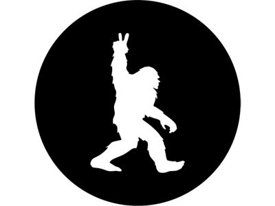 Bigfoot or Sasquatch Peace Out Spare Tire Cover; Black (21-25 Bronco)