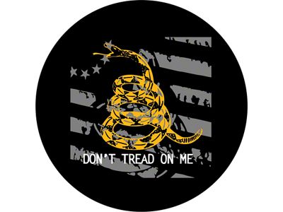 Don't Tread on Me Flag with Yellow Snake Spare Tire Cover; Black (21-25 Bronco)