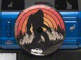 Sasquatch Bronco Vintage Retro Spare Tire Cover; Black (21-25 Bronco)