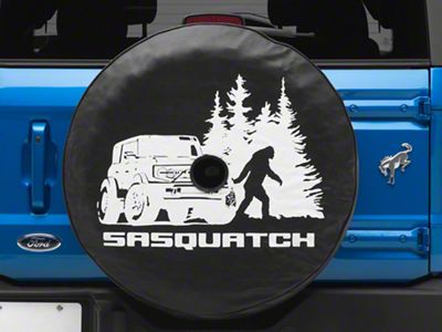 Sasquatch or Bigfoot Spare Tire Cover; Black (21-25 Bronco)