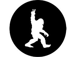 Bigfoot or Sasquatch Peace Out Spare Tire Cover; Black (18-25 Jeep Wrangler JL)