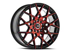 Spec-1 SP-52 Gloss Black and Red Machined 5-Lug Wheel; 17x7.5; 42mm Offset (21-26 Bronco Sport)