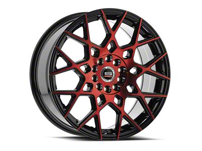 Spec-1 SP-52 Gloss Black and Red Machined 5-Lug Wheel; 17x7.5; 42mm Offset (21-25 Bronco Sport)