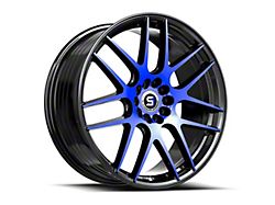Spec-1 SP-65 Gloss Black and Blue Machined 5-Lug Wheel; 17x8; 42mm Offset (21-25 Bronco Sport)