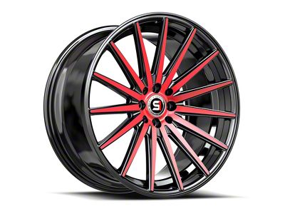 Spec-1 SP-69 Gloss Black and Red Machined 5-Lug Wheel; 17x7.5; 42mm Offset (21-25 Bronco Sport)