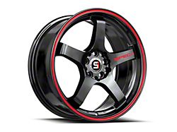 Spec-1 SPT-31 Gloss Black and Red Line 5-Lug Wheel; 17x7.5; 42mm Offset (21-25 Bronco Sport)