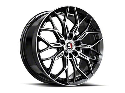 Spec-1 SP-57 Gloss Black and Machined Wheel; 18x8; 38mm Offset (14-23 Jeep Cherokee KL)