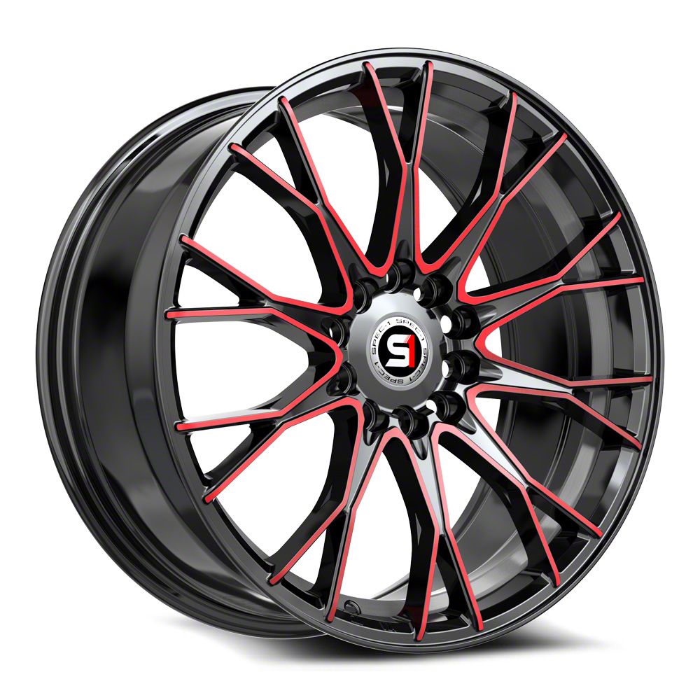 Spec-1 Jeep Cherokee SP-55 Gloss Black and Red Machined Spec-1 Jeep Cherokee SP-55 Gloss Black and Red Machined