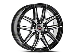 Spec-1 SP-56 Gloss Black and Machined Wheel; 17x7.5; 42mm Offset (15-23 Jeep Renegade BU)