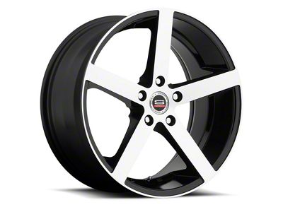 Spec-1 SP-10 Gloss Black and Machined Wheel; 19x10; 38mm Offset (97-06 Jeep Wrangler TJ)