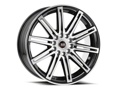 Spec-1 SP-48 Gloss Black and Machined Wheel; 18x8; 35mm Offset (97-06 Jeep Wrangler TJ)