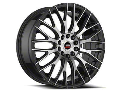 Spec-1 SP-55 Gloss Black and Machined Wheel; 17x7.5; 42mm Offset (97-06 Jeep Wrangler TJ)