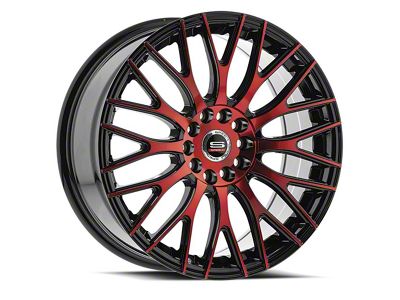 Spec-1 SP-55 Gloss Black and Red Machined Wheel; 17x7.5; 42mm Offset (97-06 Jeep Wrangler TJ)