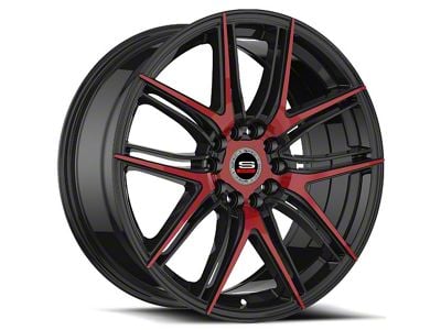 Spec-1 SP-56 Gloss Black and Red Machined Wheel; 18x8; 38mm Offset (87-95 Jeep Wrangler YJ)