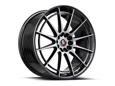 Spec-1 SP-64 Gloss Black and Machined Wheel; 17x8; 42mm Offset (87-95 Jeep Wrangler YJ)