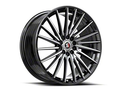 Spec-1 SP-68 Gloss Black and Machined Wheel; 18x8; 38mm Offset (97-06 Jeep Wrangler TJ)