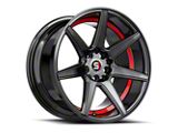 Spec-1 SP-73 Gloss Black and Red Undercut Wheel; 18x8; 38mm Offset (97-06 Jeep Wrangler TJ)