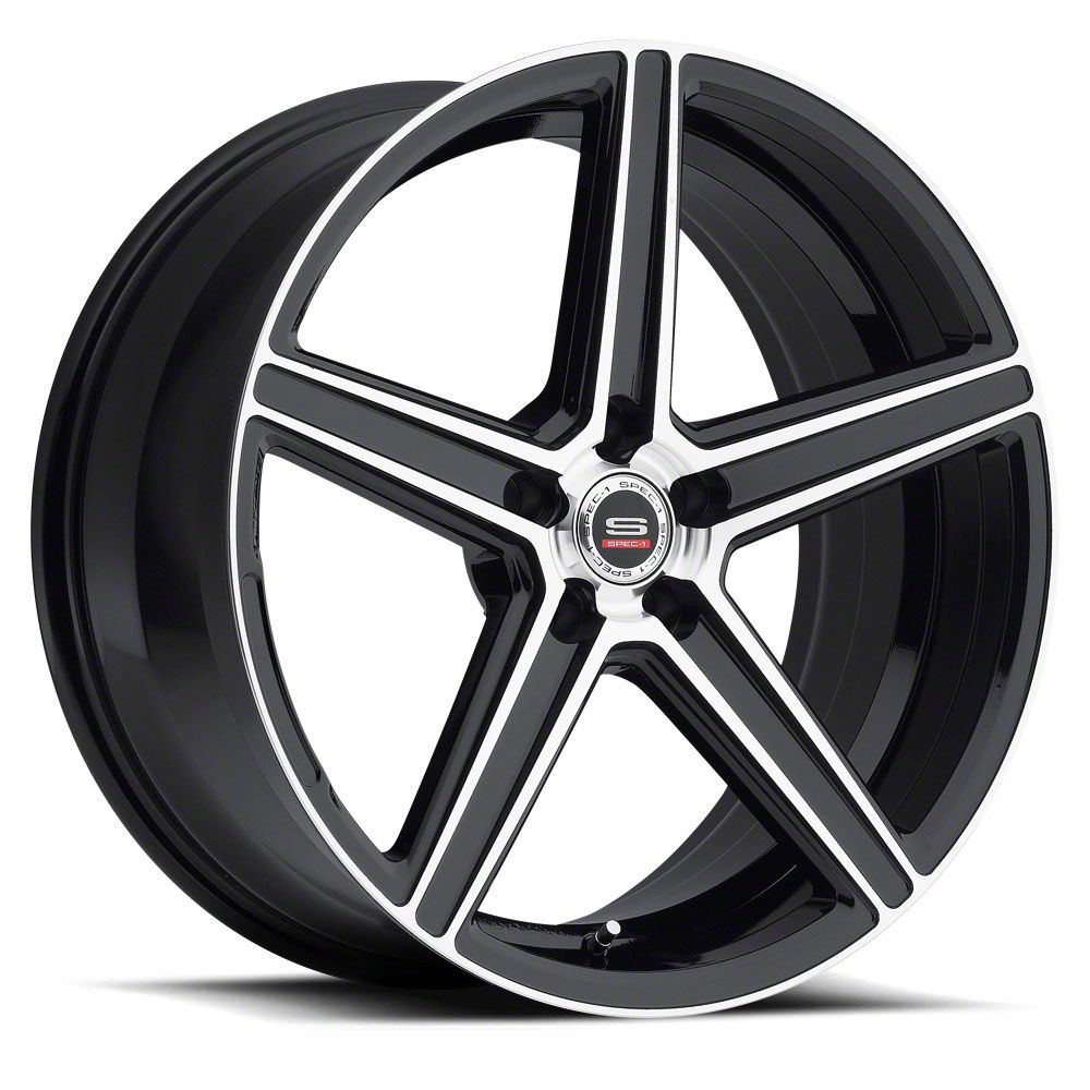 Spec-1 Jeep Wrangler SP-8 Gloss Black and Machined Wheel; 22x9; 32mm ...