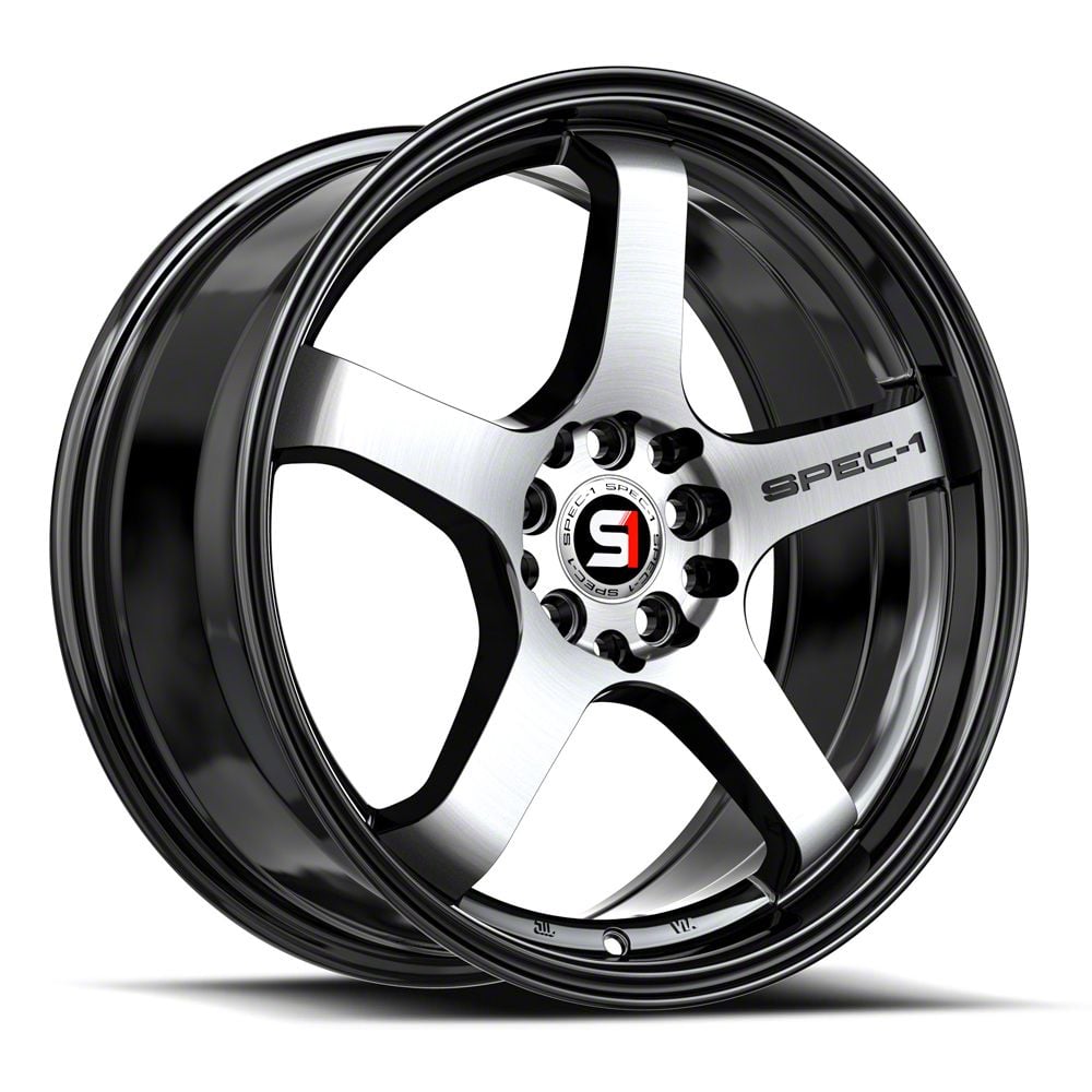 Spec-1 Jeep Wrangler SPT-31 Gloss Black and Machined Wheel