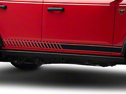 SEC10 Dashed Rocker Stripes; Gloss Black (21-25 Bronco)