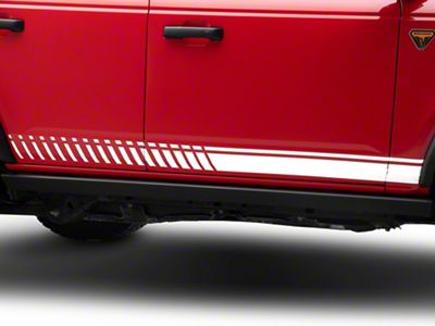 SEC10 Dashed Rocker Stripes; White (21-25 Bronco)