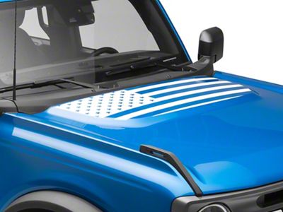 SEC10 Hood Flag Decal; White (21-25 Bronco, Excluding Raptor)