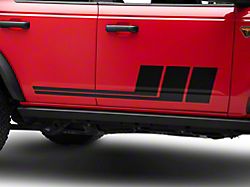SEC10 Side Stripes; Gloss Black (21-25 Bronco)
