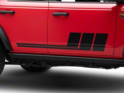 SEC10 Side Stripes; Gloss Black (21-25 Bronco)