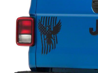 SEC10 Eagle Stars and Stripes Decal; Matte Black (Universal; Some Adaptation May Be Required)