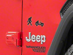 SEC10 Sasquatch and Vehicle Silhouette Decal; Gloss Black (Universal; Some Adaptation May Be Required)