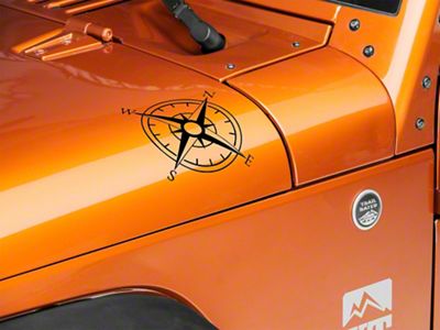 SEC10 Small Compass Decal Set; Gloss Black (Universal; Some Adaptation May Be Required)