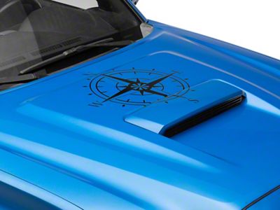 SEC10 Compass Decal; Gloss Black (05-25 Tacoma)