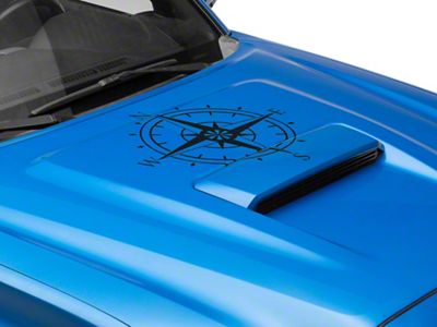 SEC10 Compass Decal; Matte Black (05-25 Tacoma)