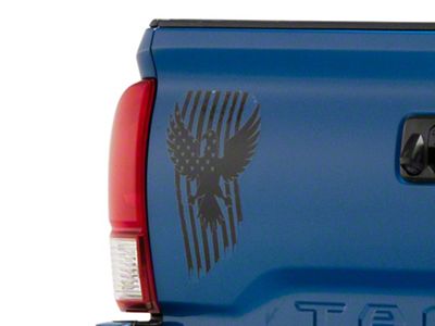 SEC10 Eagle Stars and Stripes Decal; Gloss Black (Universal; Some Adaptation May Be Required)
