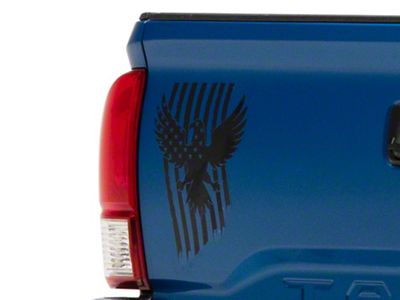 SEC10 Eagle Stars and Stripes Decal; Matte Black (Universal; Some Adaptation May Be Required)