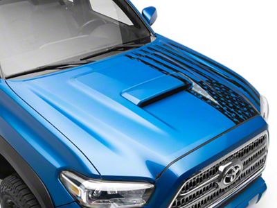 SEC10 Half Hood Flag Decal; Gloss Black (05-25 Tacoma)