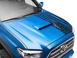 SEC10 Half Hood Flag Decal; Matte Black (05-26 Tacoma)