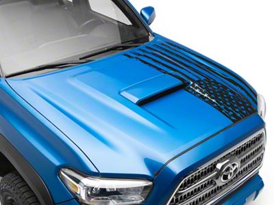 SEC10 Half Hood Flag Decal; Matte Black (05-25 Tacoma)